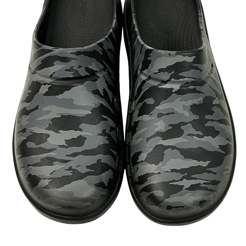 OOFOS OOcloog Camo Recovery Clogs Mules Womens sz 7 Limited Edition Black & Gray - Picture 5 of 13
